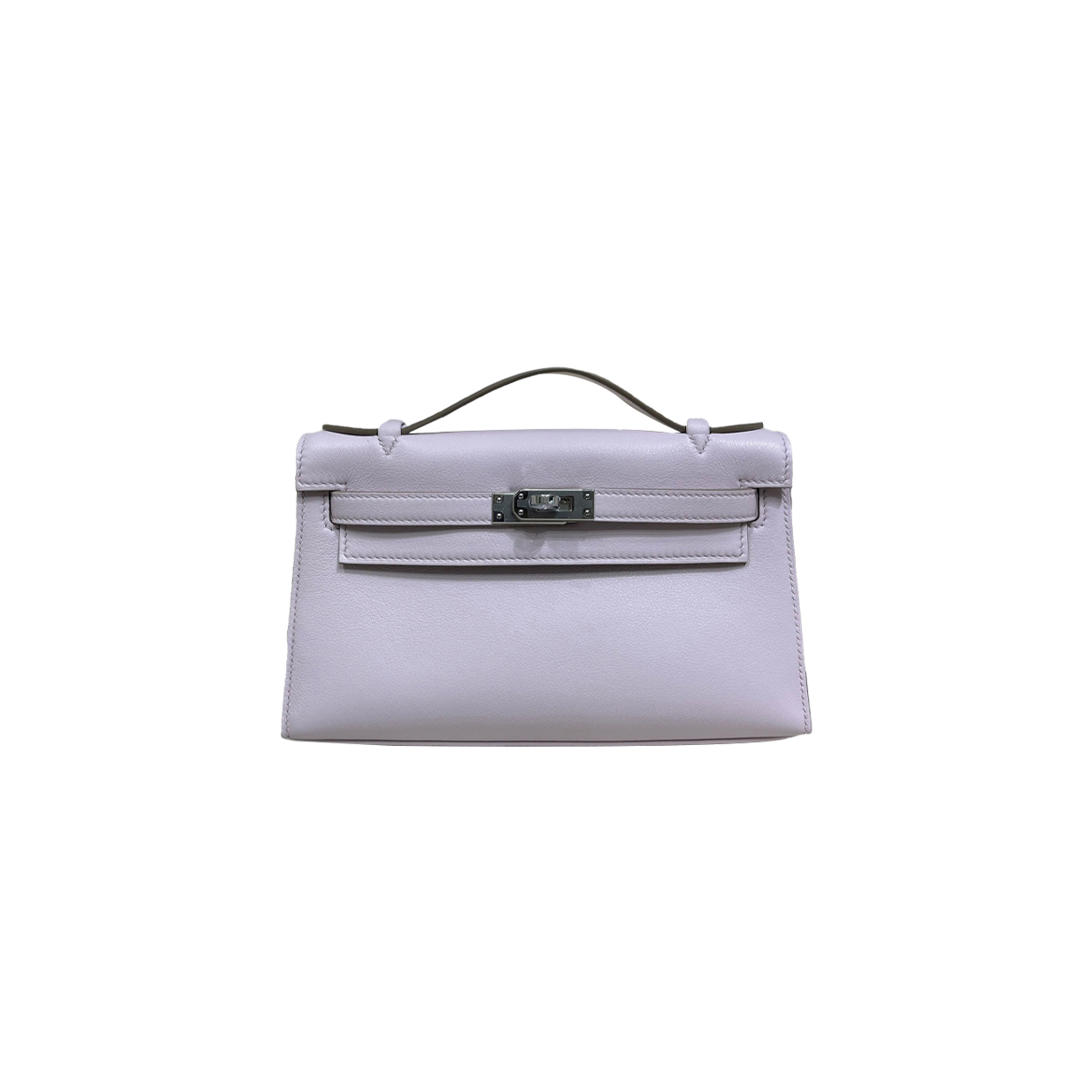 HERMÈS KELLY GENERATION 22CM ORIGINAL IMPORTED SWIFT LEATHER FANTASY PINK PURPLE GOLD AND SILVER BUCKLE (22*14*7cm)